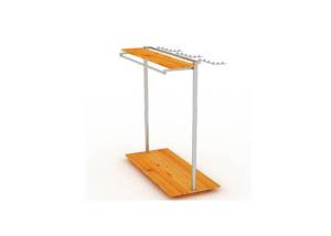 Wholesale Practical Wooden Garment Display Stand Space Saving Sliver Metal Hanging Customized from china suppliers