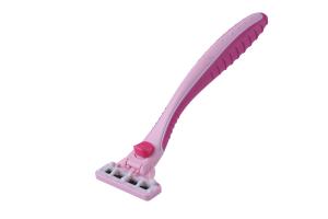 Wholesale Portable Non - Slip Pink Female System Razor L - Shaped With Open Back Head from china suppliers