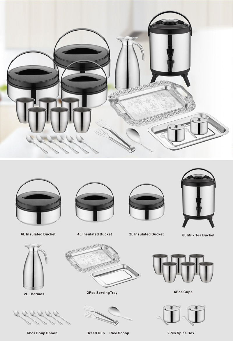 Wholesale Cost Family Cooking Pot Set 25pcs Stainless Steel 410 Cookware Cooking
