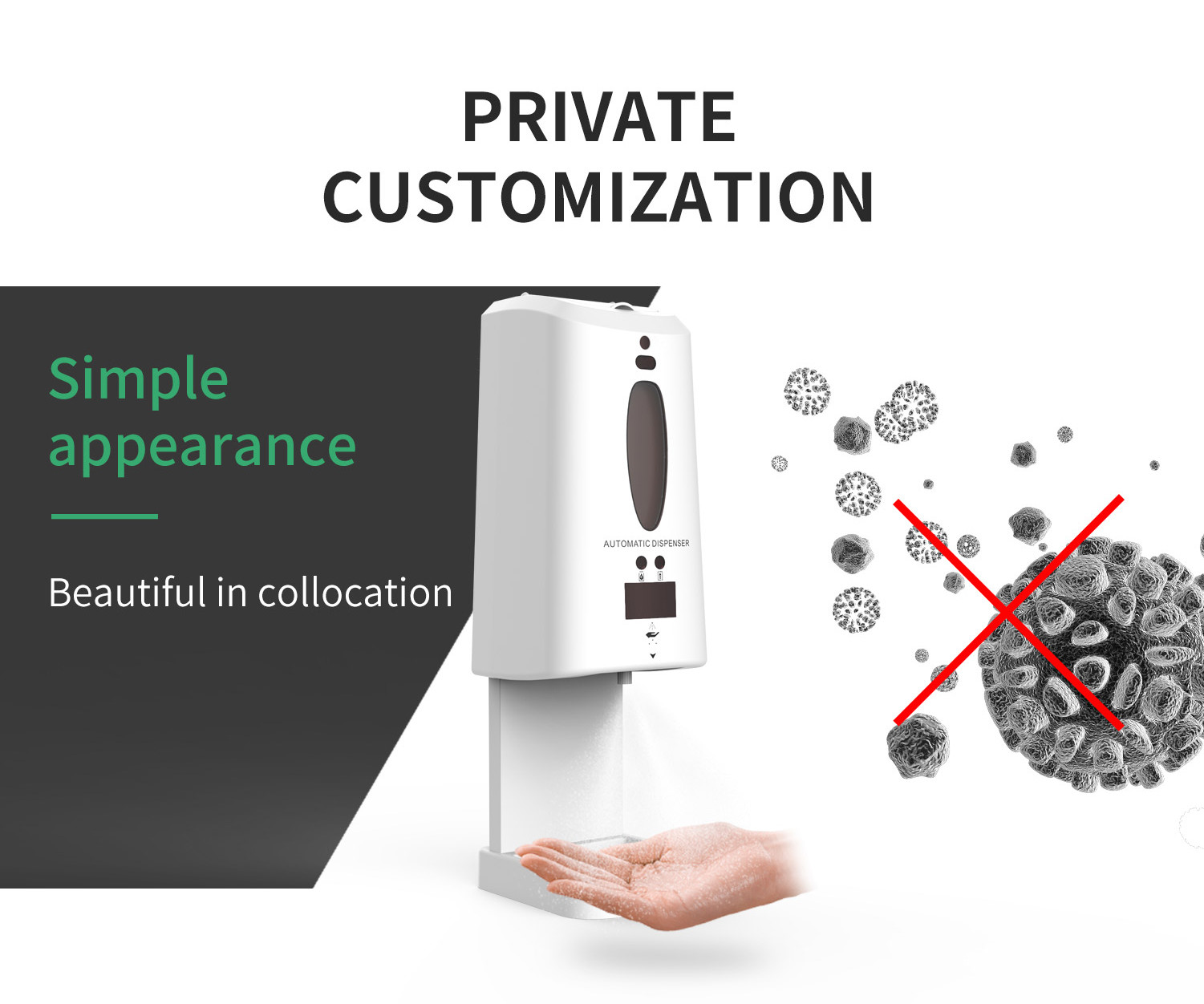 1300ml Large Capacity Automatic Hand Sanitizing Dispenser Infrared Sensing