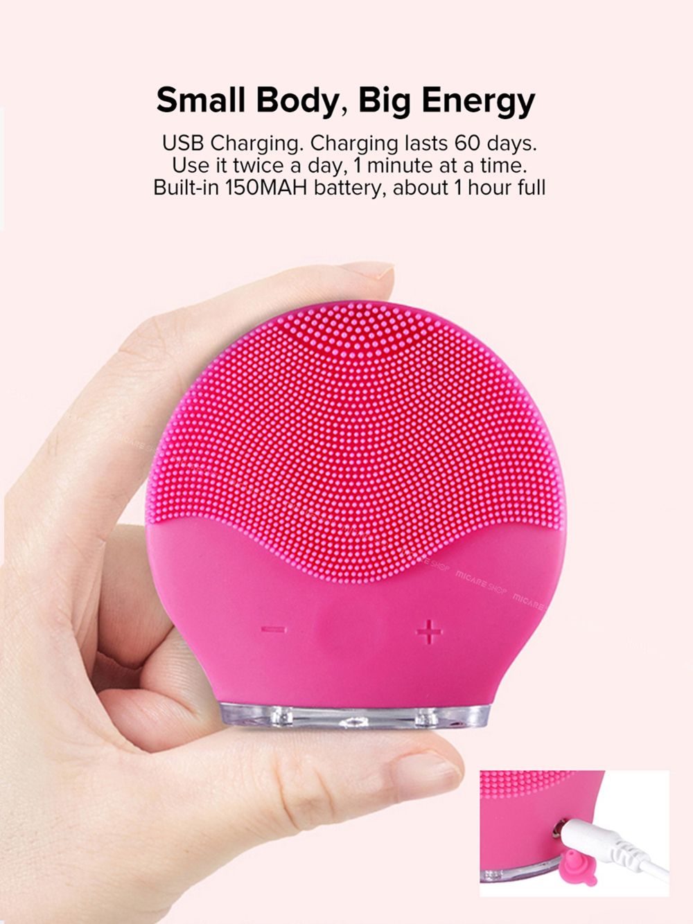 Waterproof Beauty Facial Cleansing Brush Set Silicone Face Scrubber