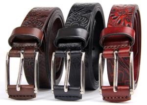 Wholesale Ladies Genuine Leather Belt Floral Embossed Classic Retro Pattern Wide 2.8cm from china suppliers