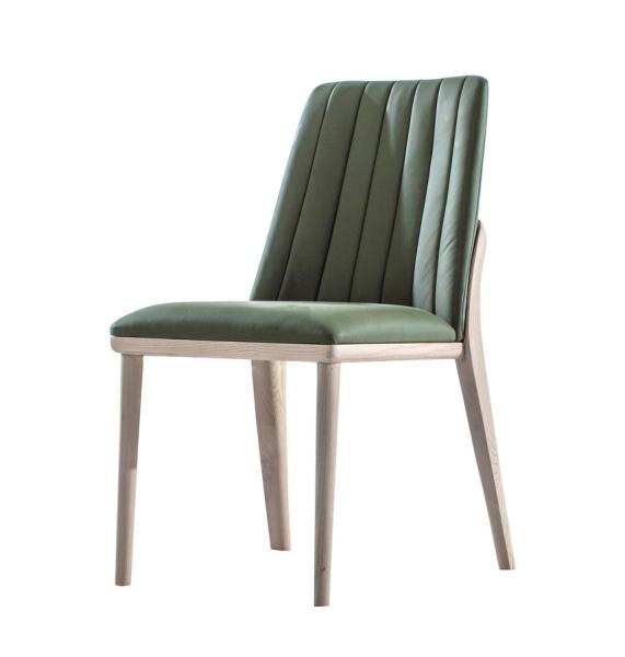 Oak wood frame structure in PU painting with Leather upholstered cushion Dining