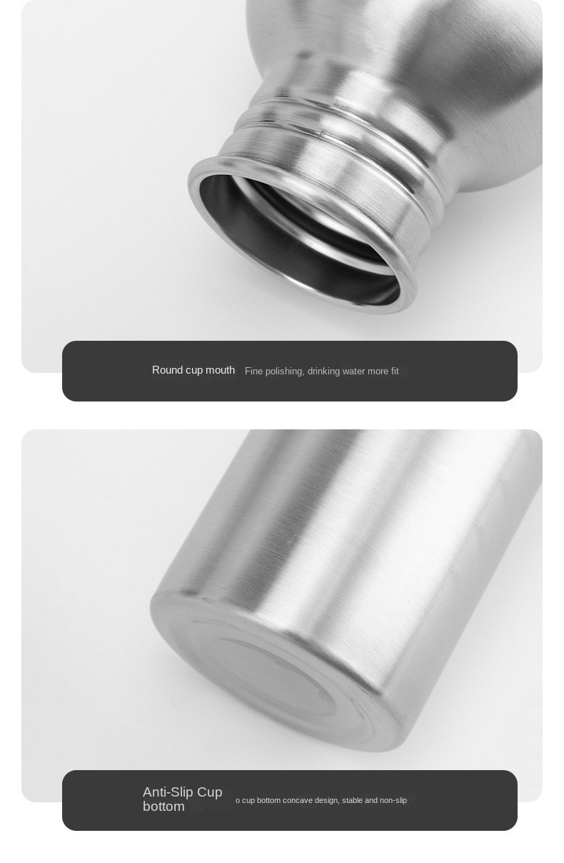 350ml 500ml 600ml Oem Odm Single Wall Stainless Steel Water Bottle BPA Free Stainless Steel Travel Water Bottle Lightweight Minimalistic Design