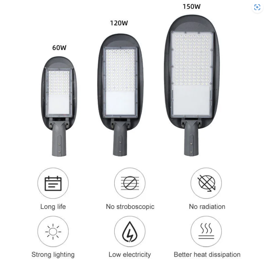 LED Integrated Street Lamp Head New Rural Outdoor High-Light Household Waterproof High-Pole Light Market Power Dob Road