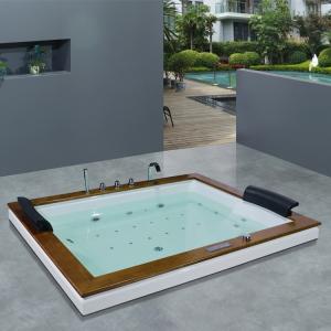 Wholesale 1800mm 5.9' Waterfall Whirlpool Bathtub For Two Indoor Transparent Glass from china suppliers