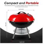Outdoor Barbecue Grill, 2-In-1 Portable BBQ Grill with Wheels