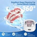 Ultrasonic Cleaner with UV LED Light for Dentures,Jewelry ,Retainer,Dental Mouth