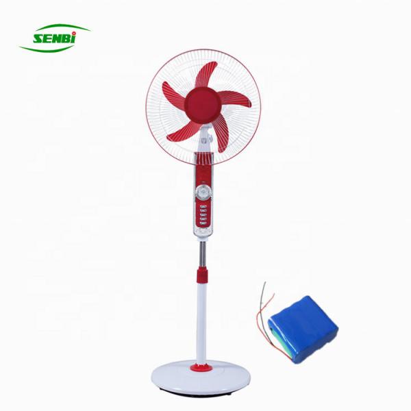 3 Speed Rechargeable Floor Fan , Plastic Rechargeable Fan 16 Inch Long Discharge
