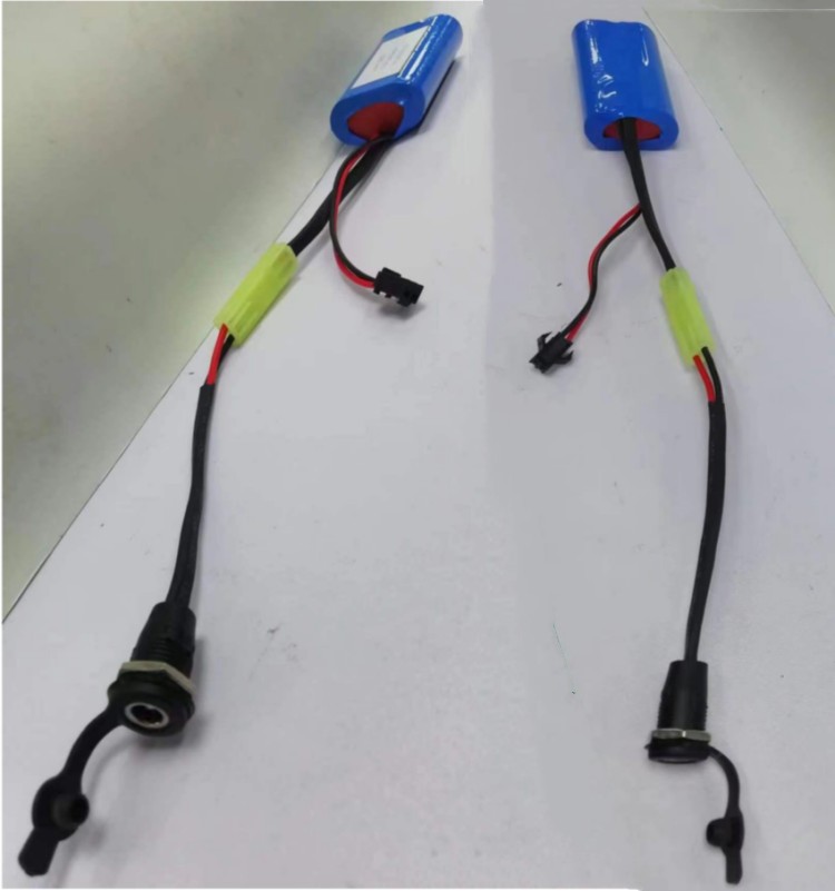 Custom 18650 Li Ion Battery Pack 2cells In Series With Barrel Connector DC5521 Female