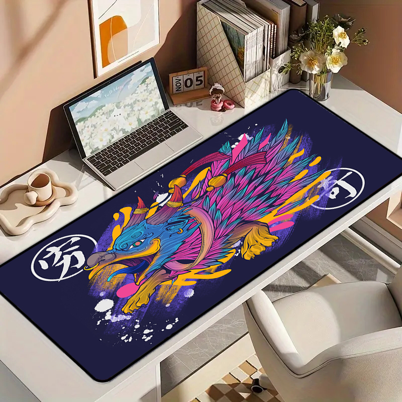 Custom Business Office Gaming Mouse Pad with Extended Size and Stitched Edge Design