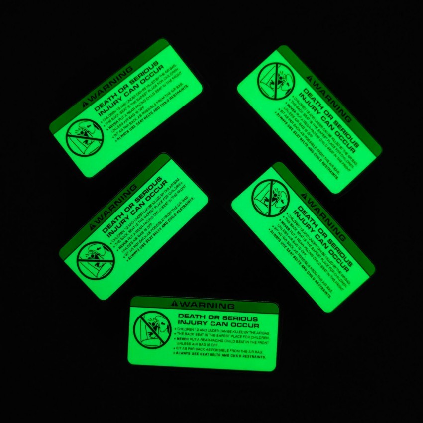 Printable Fluorescent Glow In The Dark Logo Sticker For Bag