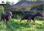 Playground Exhibition Twins Dinosaur Lawn Decorations For Theme Park