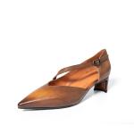 S245 Pointed toe fashion handmade leather high heels ethnic style retro spring