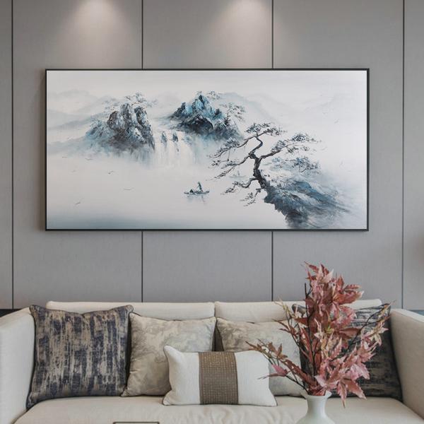 Customized Size Hand Painted Landscape Oil Painting Modern Textured Canvas Art