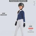 White Children'S horse riding Pants Side pocket equestrian breeches Moisture