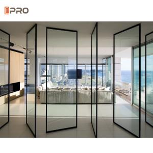 Wholesale Black Aluminum Pivot Door Modern Main Entrance With Frosted Glass from china suppliers