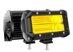 Wholesale 72W Truck Jeep Amber LED Fog Light Bar Flood Beam Adjustable Mounts from china suppliers