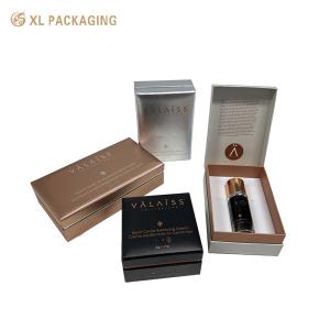 Wholesale Embossing Hinged Cosmetic Paper Box Rose Gold Foil LOGO For Skincare Bottle from china suppliers