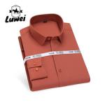 Men Long Sleeve Business Shirts Single Button Casual Plaid Striped Shirt