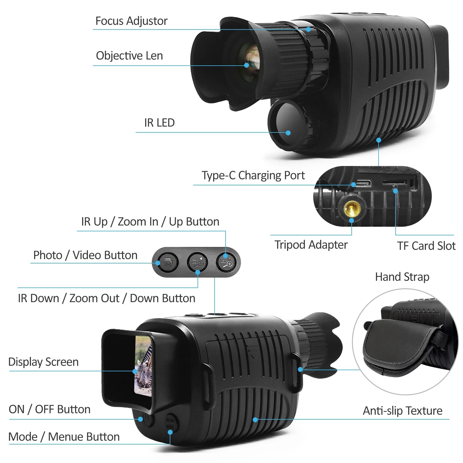 Adults Night Vision Goggles Thermal Vision Binoculars