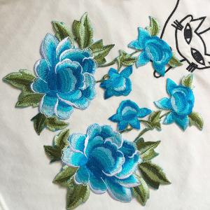 Wholesale Apparel Accessories Red Rose Embroidery Lace Applique Hot Fix Motif from china suppliers
