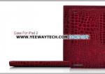 Crocodile Skin iPad 2 Leather Hard Case - Red