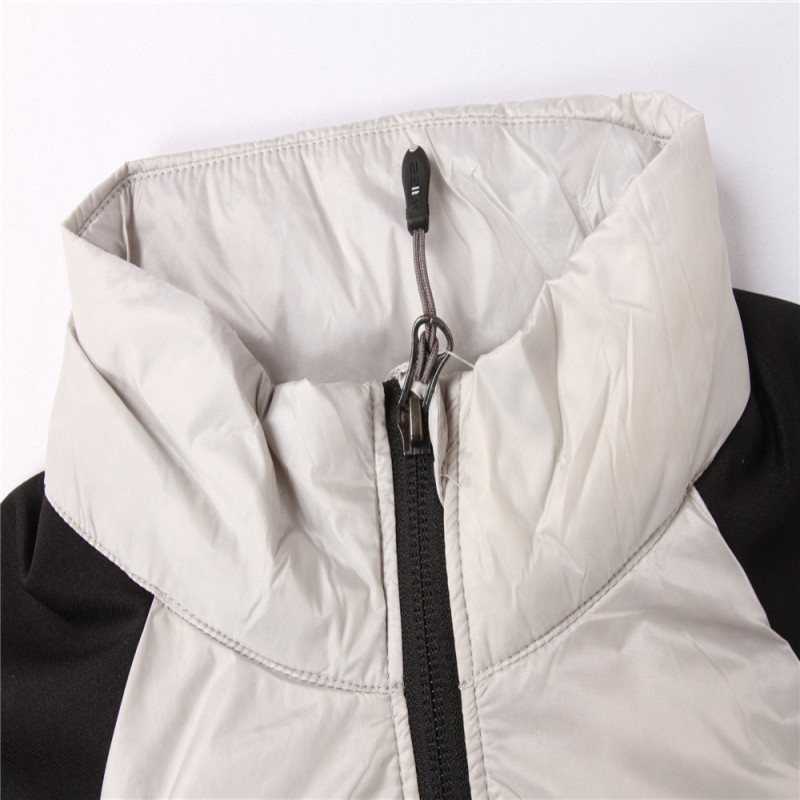 32.,Ladies Ultra Light Down Jacket With Knit Sleeve Cheap Price Good Quality See Through Design