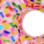 Cartoon Doughnut Pentagram Aluminum Foil Balloons for Birthday Party Decoration
