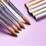 100% Kolinsky Acrylic Custom Nail Brush Multi Colored Pvc Tube For Nail Art