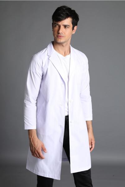 155 GSM Unisex Long Sleeve Coat White Doctor Medical Uniform Anti-bacteria