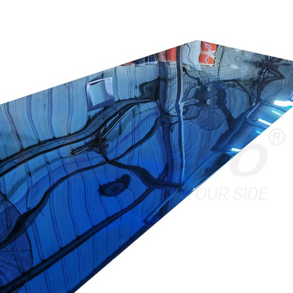 Sapphire Blue PVD Coated Stainless Steel Sheet Mirror 8k Finish AISI 201 Inox