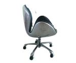 Office Aviator Swan Chair - Casters - Polished Aluminium - Genuine Cowhide