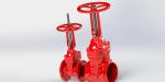 Soft Sealing Ductile Iron Gate Valve Red / Blue Epoxy Coated