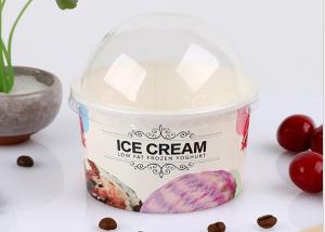Wholesale Branded Paper Cups For Ice Cream Logo Printing With Cover And Spoon from china suppliers