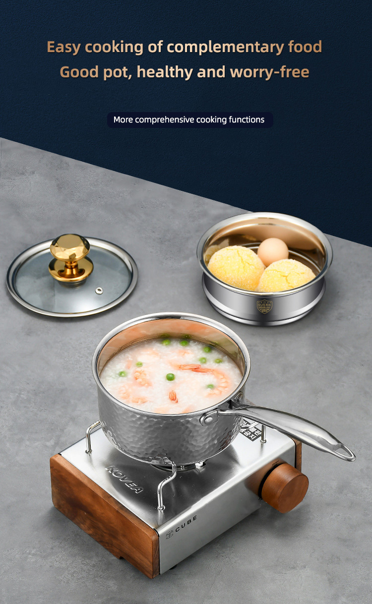 Kitchen 18 / 10 Stainless Steel Milk Pot For Cooking With Pot Cover