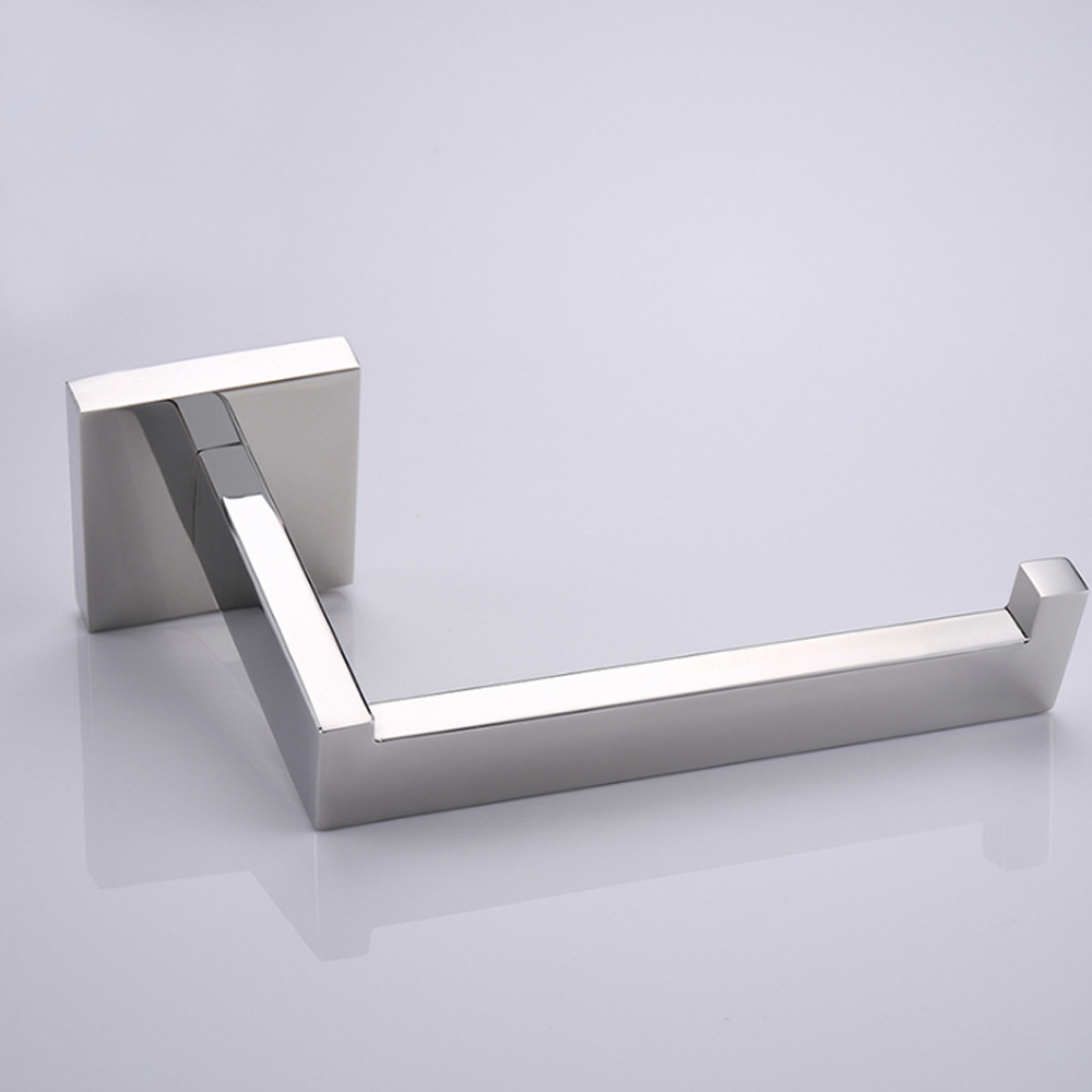 Luxury Bathroom Hardware Accessories Chrome Finished Adhesive Toilet Roll Holder