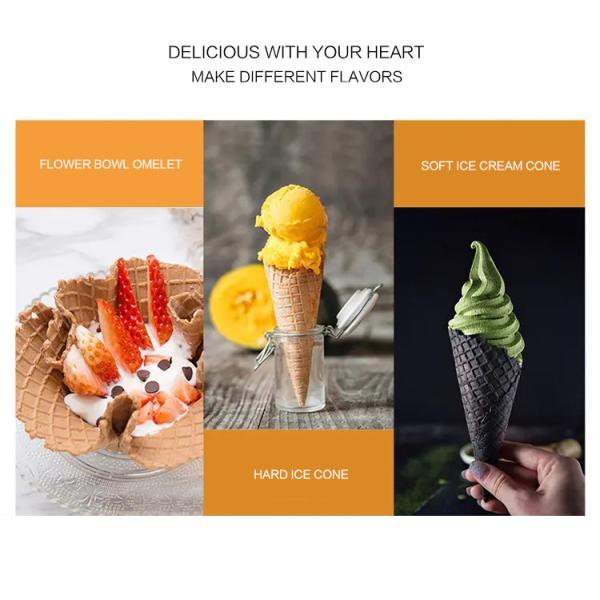 Cone Waffle Oven Equipment , Durable And Safe Aluminum , Template Manual Control Of Time And Temperature .