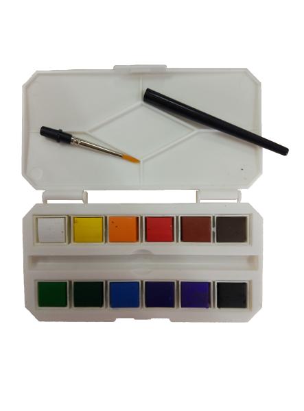 12 / 18 / 24pcs / Plastic Box Solid Art Painting Colours Children'S Watercolor