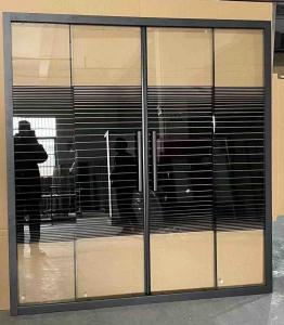 Wholesale Alum Black Stripes Frame Screen With 5/6mm Tempered Glass For Bathroom from china suppliers