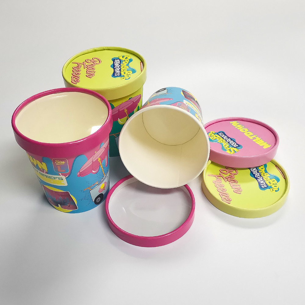 Kraft Paper Single Wall Ice Cream Cup Biodegradable 7oz 32oz