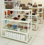 Easy Install Shoe Shop Display Stands , Wooden Shoe Display With Eco Friendly