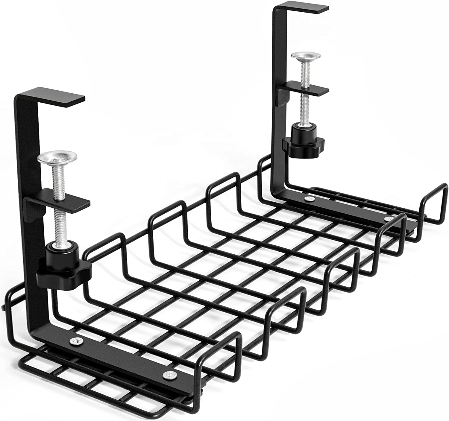 Effortless Organization Single Tier Retractable Cable Management Tray in Silver