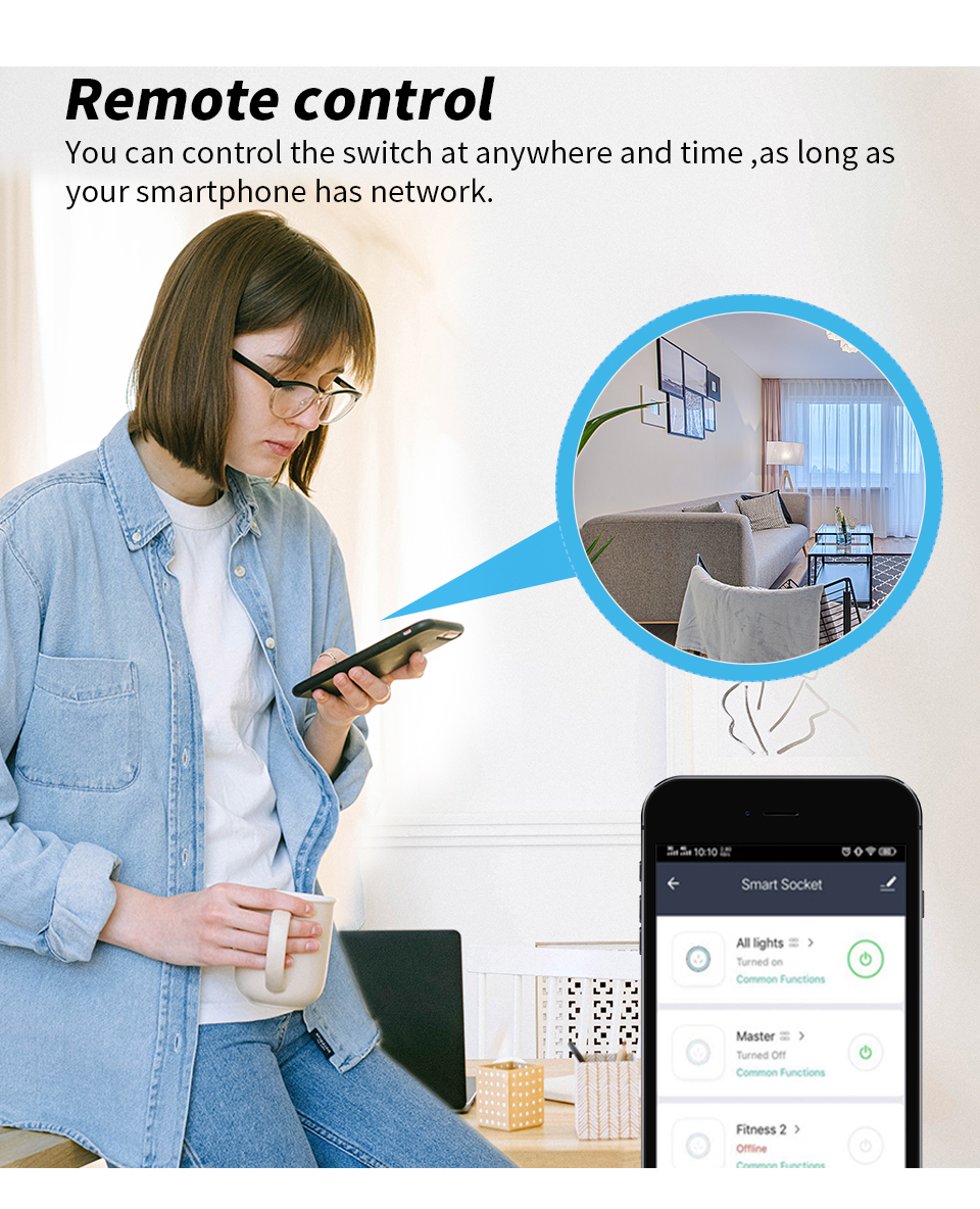 Tuya WIFI Plug Socket Smart Home US Wifi Smart Plug Socket