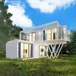 Double Floor Customized Apple House for Tiny Villa Comfortable Living