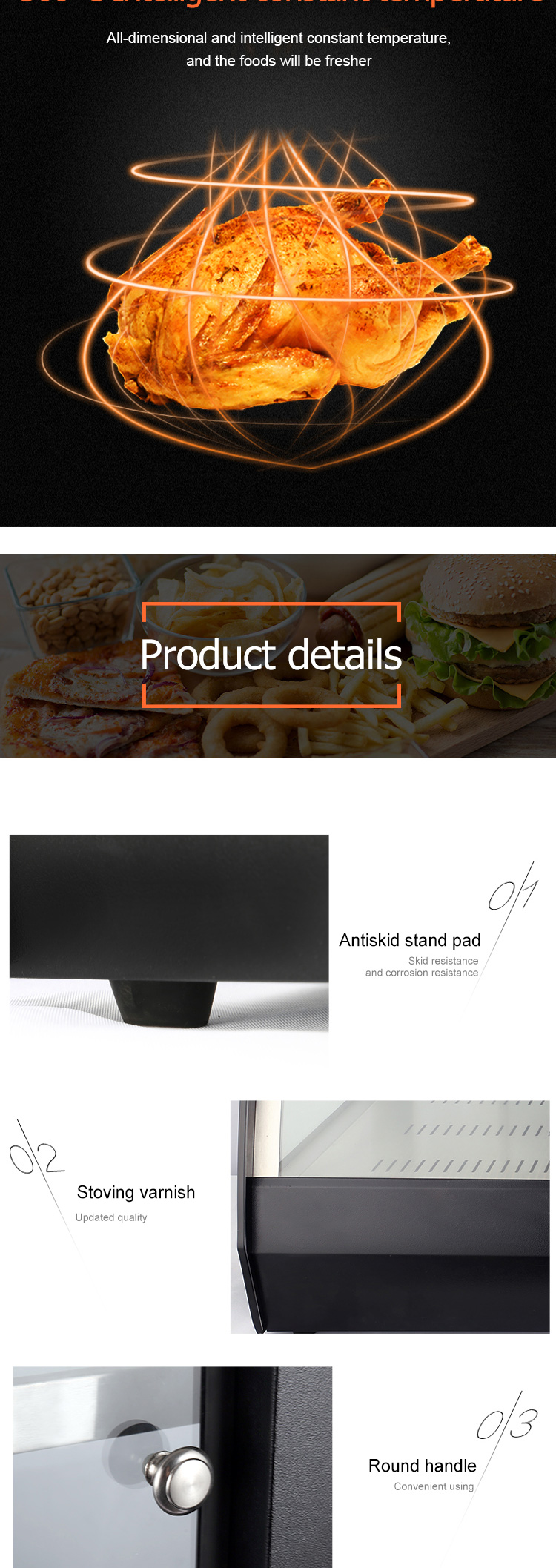 Temperature-Regulated 2 Layers Electric Food Warmer Display for Commercial Kitchens