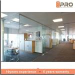 Modern Frameless Office Partitions Restaurant Movable Decorative Glass Partition