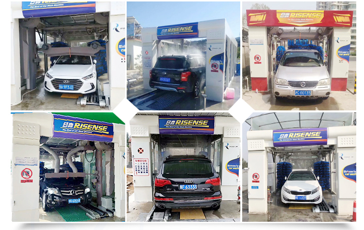 19800x3800x3440mm Tunnel Car Washing Machine for Automatic Brush Cleaning System