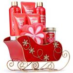 Daily Use Plastic Bottle Packing Shower Gel Gift Set Strawberry Fragrance