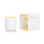 Frosted White Glass Scented Jar Candle With Metal Gold Lid For Luxury Gift Set